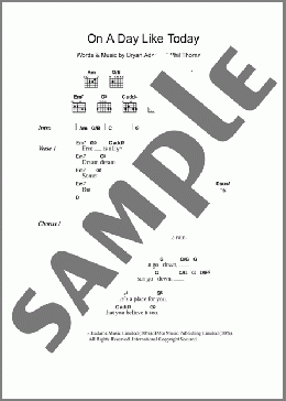 On A Day Like Today(Bryan Adams) 楽譜 ギター（コード） ダウンロード
