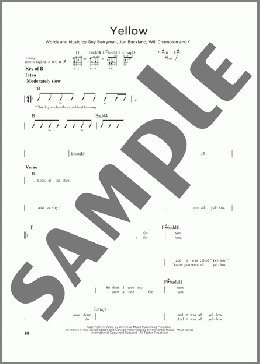 Yellow(Coldplay) 楽譜 ギターリード