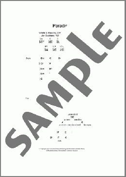 Paradise(Coldplay) 楽譜 ギター（コード） ダウンロード