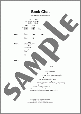 Back Chat(Queen) 楽譜 ギター（コード）