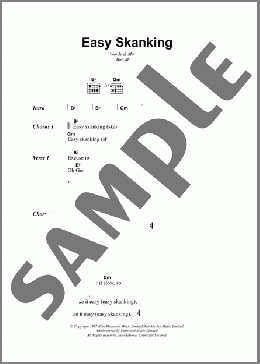 Easy Skanking(Bob Marley) 楽譜 ギター（コード）