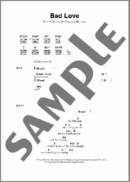 Bad Love(Eric Clapton) 楽譜 ギター（コード） ダウンロード