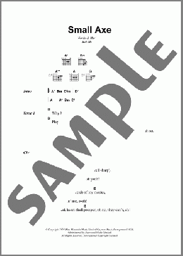 Small Axe(Bob Marley) 楽譜 ギター（コード）