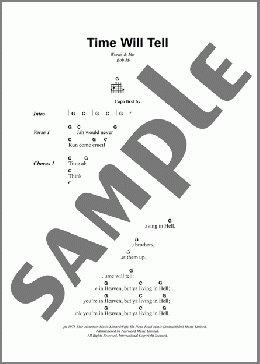 Time Will Tell(Bob Marley) 楽譜 ギター（コード） ダウンロード
