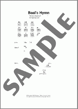 Baal's Hymn(David Bowie) 楽譜 ギター（コード）