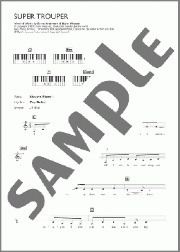 Super Trouper(ABBA) 楽譜 ピアノ（歌詞 & コード）