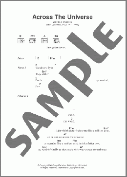 Across The Universe(The Beatles) 楽譜 ギター（コード） ダウンロード