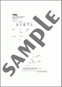 Yellow(Coldplay) 楽譜 ギター（コード）