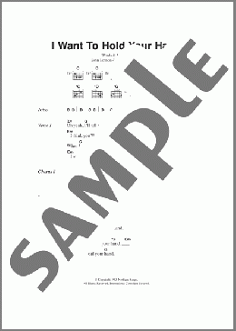 I Want To Hold Your Hand(The Beatles) 楽譜 ギター（コード） ダウンロード