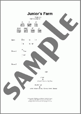 Junior's Farm(Paul McCartney) 楽譜 ギター（コード）