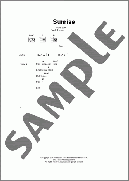 Sunrise(Norah Jones) 楽譜 ギター（コード） ダウンロード