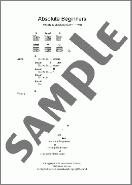 Absolute Beginners(David Bowie) 楽譜 ギター（コード） ダウンロード
