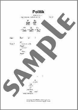 Politik(Coldplay) 楽譜 ギター（コード）