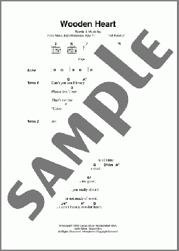 Wooden Heart(Elvis Presley) 楽譜 ギター（コード） ダウンロード
