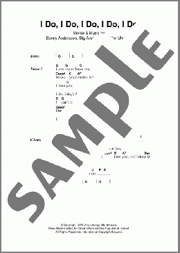 I Do, I Do, I Do, I Do, I Do(ABBA) 楽譜 ギター（コード） ダウンロード
