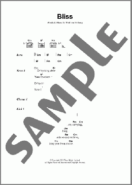Bliss(Muse) 楽譜 ギター（コード）