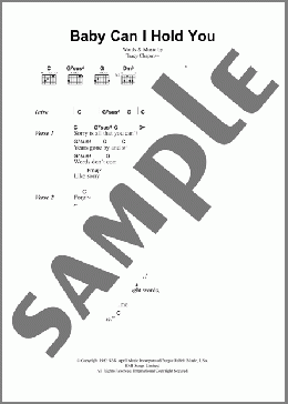 Baby Can I Hold You(Boyzone/Tracy Chapman) 楽譜 ギター（コード） ダウンロード