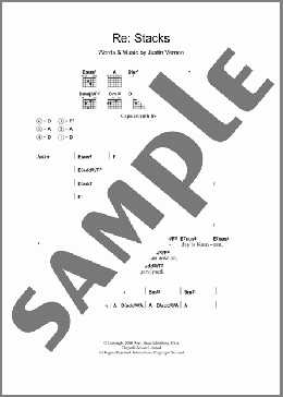 Re: Stacks(Bon Iver) 楽譜 ギター（コード） ダウンロード