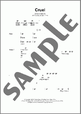 Cruel(Jeff Buckley) 楽譜 ギター（コード）
