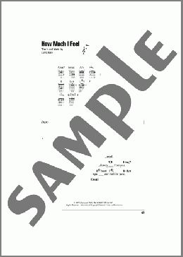 How Much I Feel(Ambrosia) 楽譜 ギター（コード）