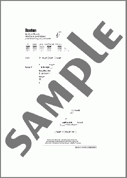 Boston(Augustana) 楽譜 ギター（コード） ダウンロード