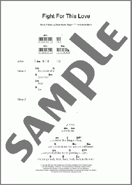 Fight For This Love(Cheryl Cole) 楽譜 ピアノ（歌詞 & コード）
