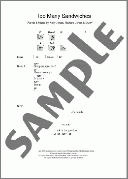 Too Many Sandwiches(Stereophonics) 楽譜 ギター（コード）