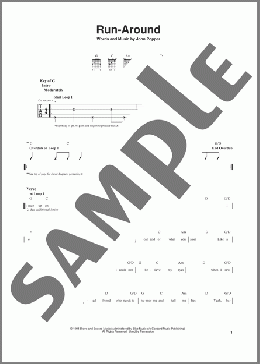 Run-Around(Blues Traveler) 楽譜 ギターリード ダウンロード