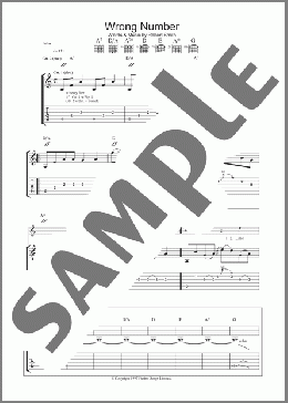 Wrong Number(The Cure) 楽譜 ギター（ソロ） ダウンロード