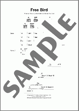 Free Bird(Lynyrd Skynyrd) 楽譜 ギター（コード）