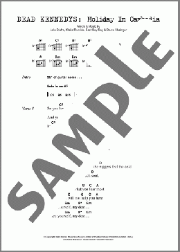 Holiday In Cambodia(Dead Kennedys) 楽譜 ギター（コード）