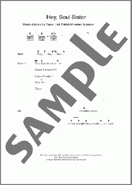 Hey, Soul Sister(Train) 楽譜 ギター（コード）