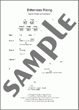 Bitterness Rising(Paul Weller) 楽譜 ギター（コード） ダウンロード