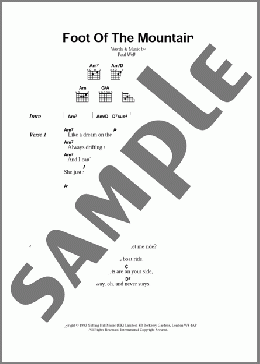 Foot Of The Mountain(Paul Weller) 楽譜 ギター（コード） ダウンロード