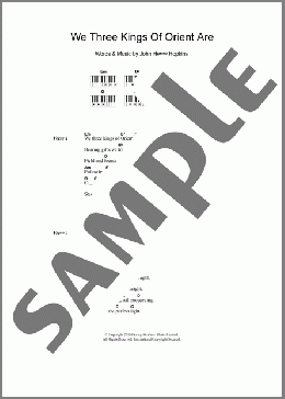 We Three Kings Of Orient Are(Traditional/Traditional Carol) 楽譜 ピアノ（歌詞 & コード）
