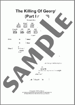 The Killing Of Georgie (Part I and II)(Rod Stewart) 楽譜 ギター（コード）