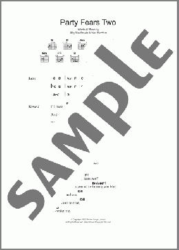 Party Fears Two(The Associates) 楽譜 ギター（コード） ダウンロード