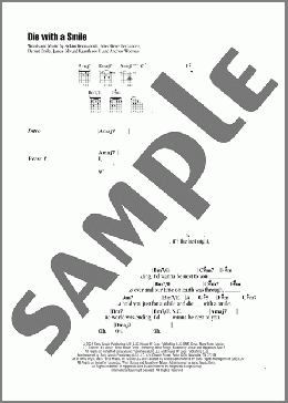 Die With A Smile(Bruno Mars & Lady Gaga) 楽譜 ギター（コード）