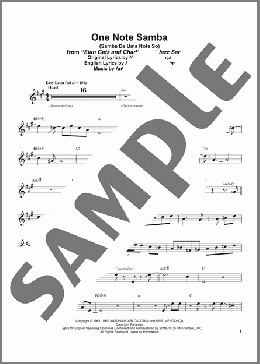 One Note Samba (Samba De Uma Nota So)(Stan Getz) 楽譜 アルトサックス（ソロ） ダウンロード