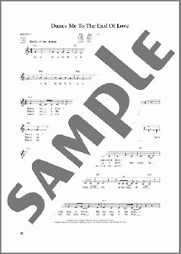 Dance Me To The End Of Love (from The Daily Ukulele) (arr. Jim Beloff)(Madeleine Peyroux) 楽譜 ウクレレ（弾き語り）