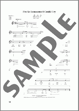 I'm So Lonesome I Could Cry (from The Daily Ukulele) (arr. Jim Beloff)(Hank Williams, Sr.) 楽譜 ウクレレ（弾き語り）