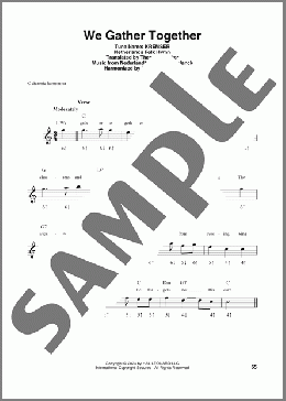 We Gather Together(Theodore Baker/Netherlands Folk Hymn/Nederlandtsch Gedenckclanck/Eduard Kremser) 楽譜 ハーモニカ ダウンロード