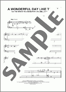 A Wonderful Day Like Today (from The Roar Of The Greasepaint - The Smell Of The Crowd)(Anthony Newley/Leslie Bricusse) 楽譜 ピアノ（ソロ） ダウンロード